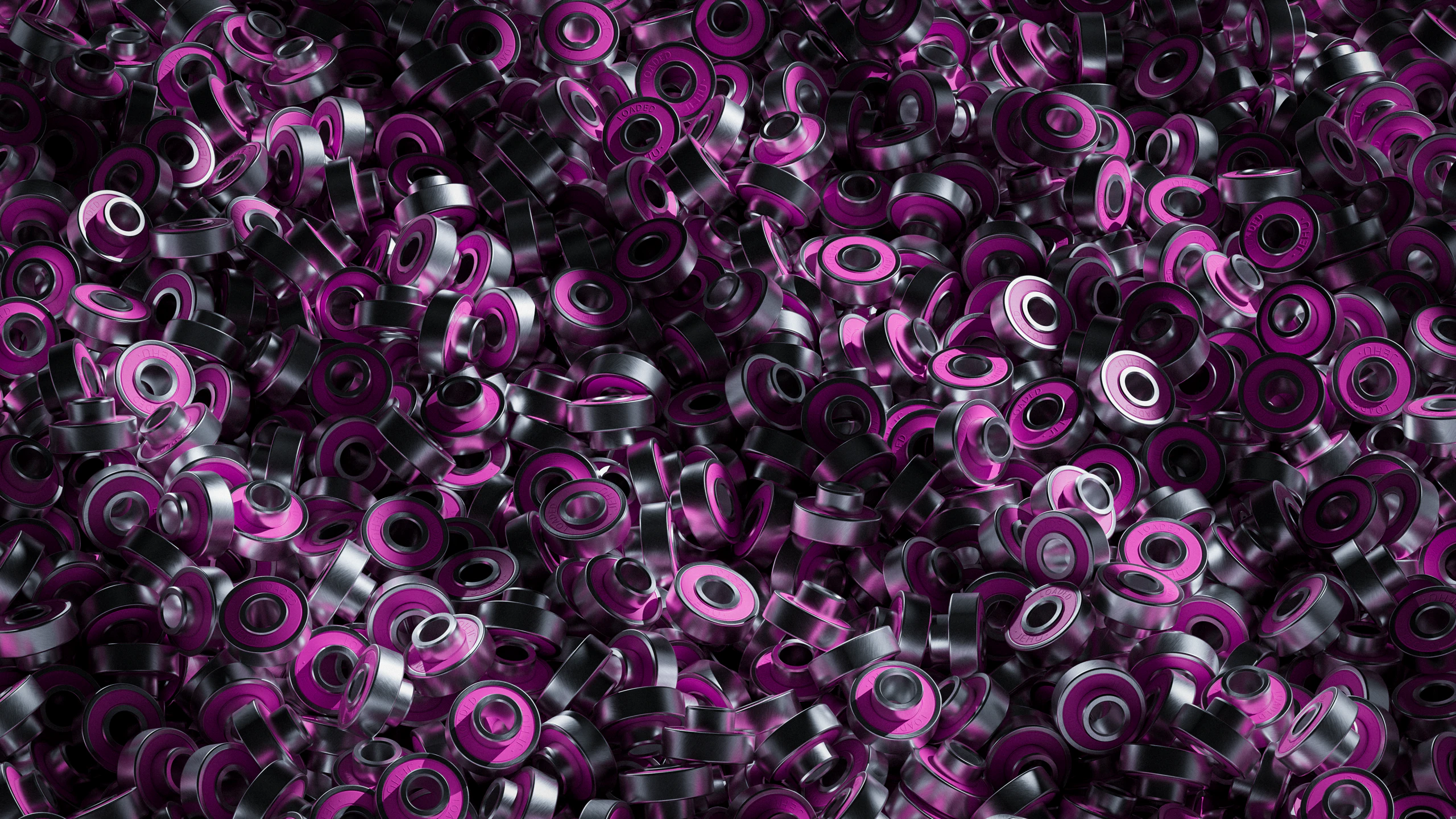 Overhead view of hundreds of scattered Jehu bearings
